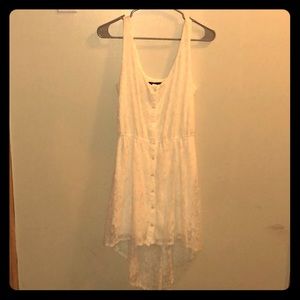 White lace hi-lo dress